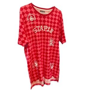 Staple-Pigeon Brand- Checkered Tee Red World Renowned Pigeon Brand SZ XL